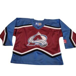 Vintage Colorado Avalanche NHL Jersey 4T Starter Korea Youth Kids Hockey Top